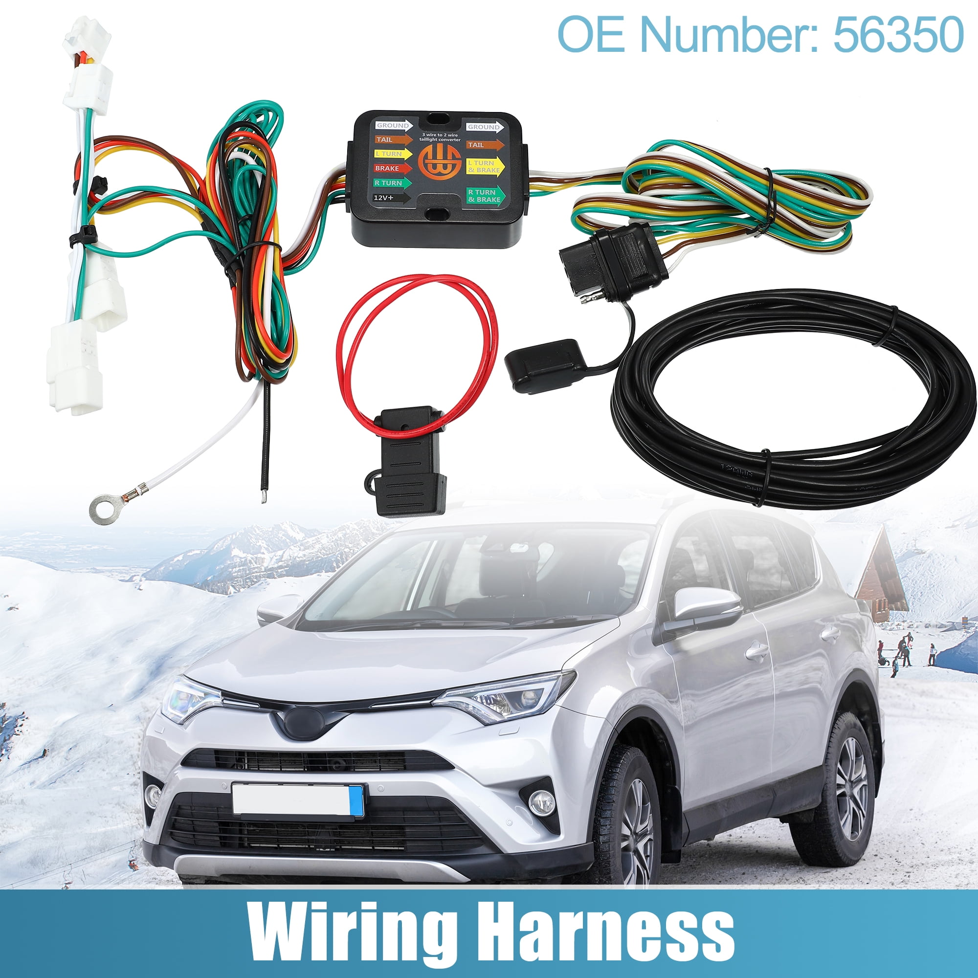 Unique Bargains 56350 Vehicle Side 4-Pin Trailer Wiring Harness for Toyota Avalon RAV4