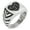 Silver, variant on Stainless Steel Love Volleyball Heart Chevron Pattern Biker Style Polished Ring
