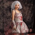 thumbnail image 3 of Disfraz de Halloween para fiesta de adultos, falda tutú con tirantes, personalizada, color gris, fantasma, novia, fiesta nocturna, fiesta de graduación, 3 of 5