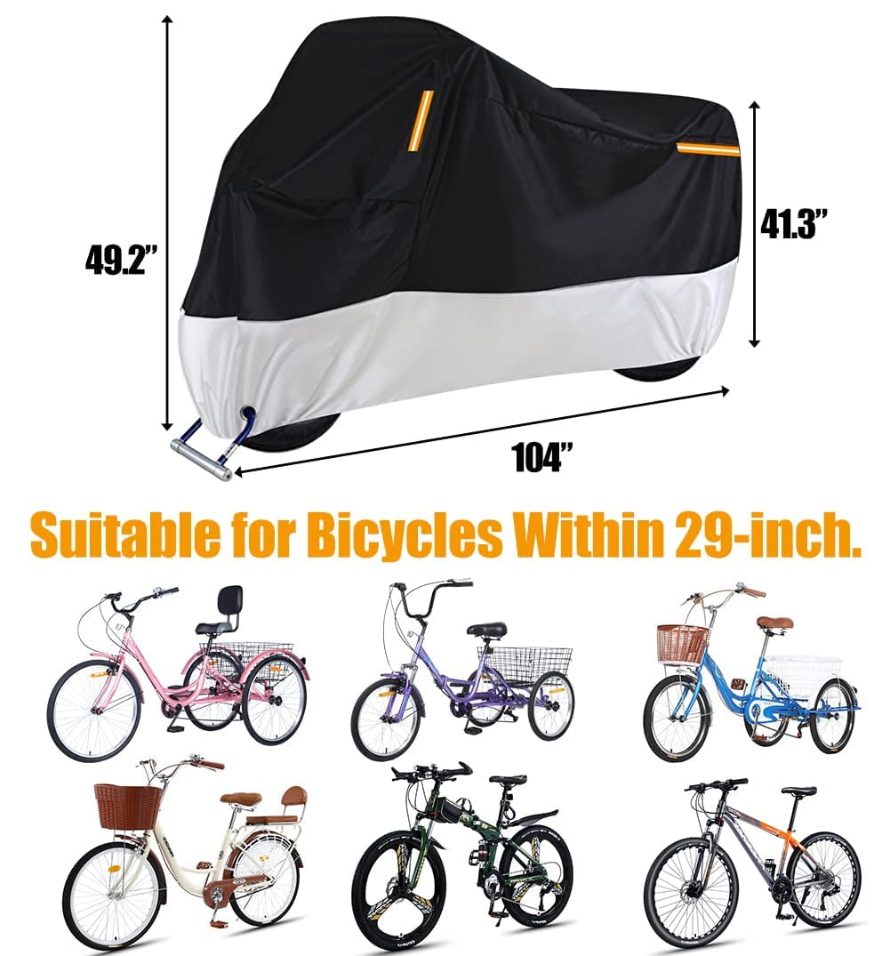 Premium Adult Tricycle Cover, Fit All 3-Wheel Bike or Motorcycles Outdoor and Indoor Storage