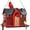 Red, variant on Kingsyard Weatherproof Metal Bird Feeder House, Triple Feeders for Outside Finch Cardinal, Black