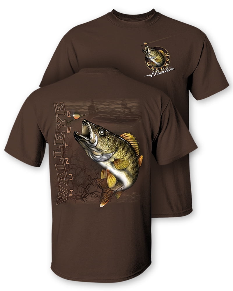 follow the action walleye hunter twosided short sleeve fishing tshirt