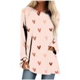 thumbnail image 2 of Qiopertar Femmes Manches Longues Décontracté Valentine's Day Col Rond Pull Tunique Liquidation Livraison Gratuite à Moins de 5$ jusqu'à 90% de Réduction, 2 of 5