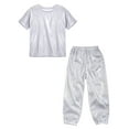 thumbnail image 3 of Fldy Kids Boys Hip Hop Jazz Dance Outfits Girls Sequins Dance Tops with Pants Disco Party Dancewear Silver 5-6, 3 of 5