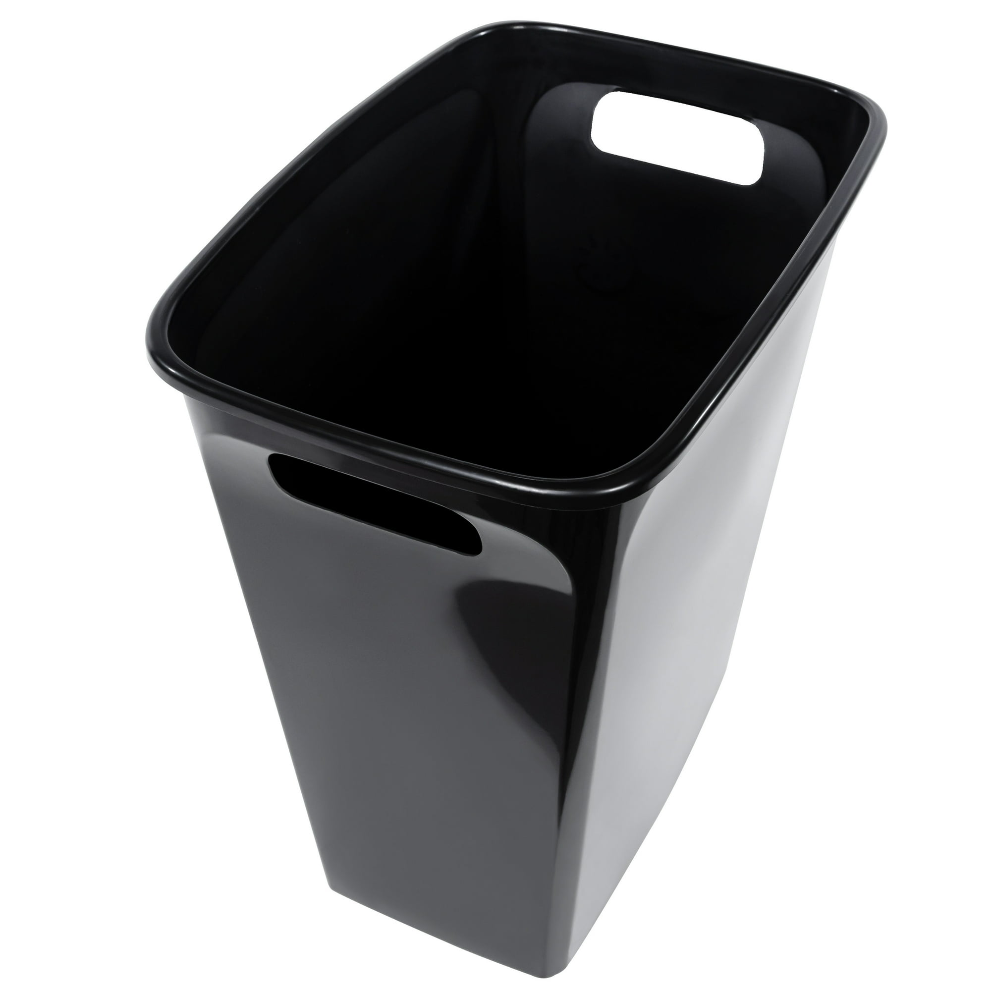 Hefty Kitchen Trash Can, 8.8 Gallon Plastic Open Top Garbage Bucket Bin with No Lid, Black