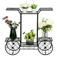thumbnail image 1 of Hassch Paint Car Shape 6 Plant Stand Metal Plant Display Rack Potted Plants Holder - Black, 1 of 10