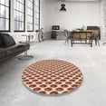 thumbnail image 4 of Ahgly Company Machine Washable Indoor Round Transitional Lava Red Area Rugs, 3' Round, 4 of 7