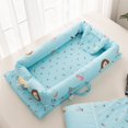 thumbnail image 2 of Cuna portátil de algodón puro para bebé, extraíble y lavable, artefacto para dormir para bebés recién nacidos, cama biónica plegable, 2 of 6