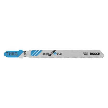 BOSCH T118G Jigsaw Blade,T-Shank,3-5/8 In. L,PK5