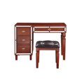 thumbnail image 4 of Traditional Vanity Set in Cherry Color for Bedroom | Place Candle Stand and Store Makeup | Tufted Stool and Rubber Wood | Solves Storage and Decor Challenges, 4 of 6