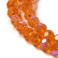 thumbnail image 3 of 20strands Electroplate Transparent Glass Beads Strands Faceted Round Rainbow Orange 4mm Hole: 0.7mm about 87~93pcs/strand 32~33cm, 3 of 4