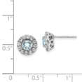 thumbnail image 4 of Primal Silver Sterling Silver Rhodium-plated White Topaz and Aquamarine Earrings, 4 of 4