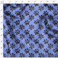 thumbnail image 4 of Soimoi Blue polyester Crepe Fabric Lion Stencil Foot Animal Print Fabric by Yard 42 Inch Wide, 4 of 5