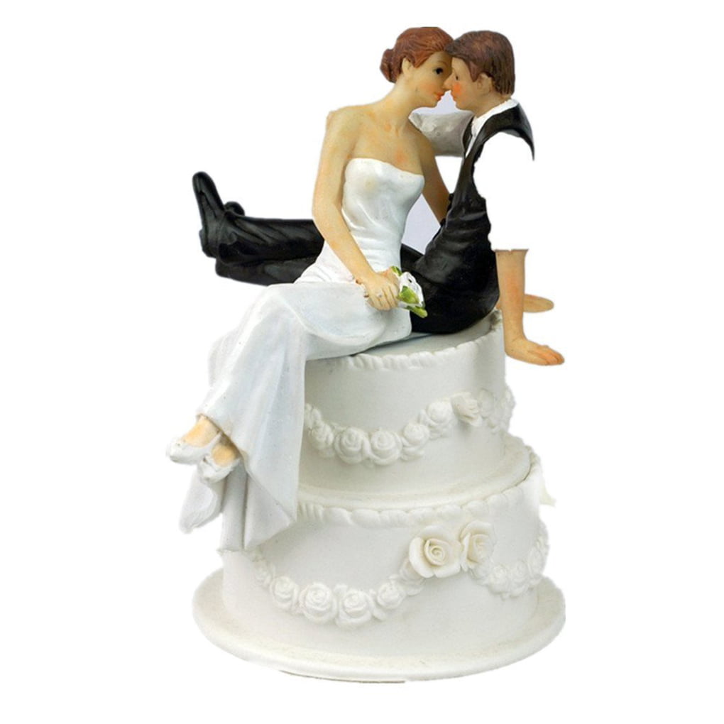 Bride Groom Resin Wedding Cake Topper Couple Figurine Romantic Decoration Favor 