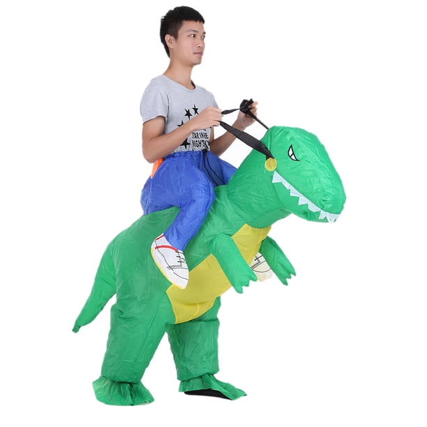Traje inflable Decdeal Lindo Traje de Dinosaurio Inflable Adulto Traje de Abanico de Aire Operado Caminando Vestido de Lujo Traje de Fiesta de Halloween Traje de Animal Inflable T-Rex Decdeal Traje inflable