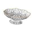 thumbnail image 4 of Cesta de frutas con orificio de drenaje, plato para ensaladas, postres, aperitivos, cuenco decorativo con pedestal. Claro, 4 of 9