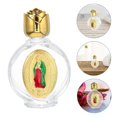 thumbnail image 2 of 6pcs Holy Water Bottles: 15 Ml Crystal Glass Embossed Portable Religious Containers For Travel Baptism Communion And Church Decor, 2 of 3
