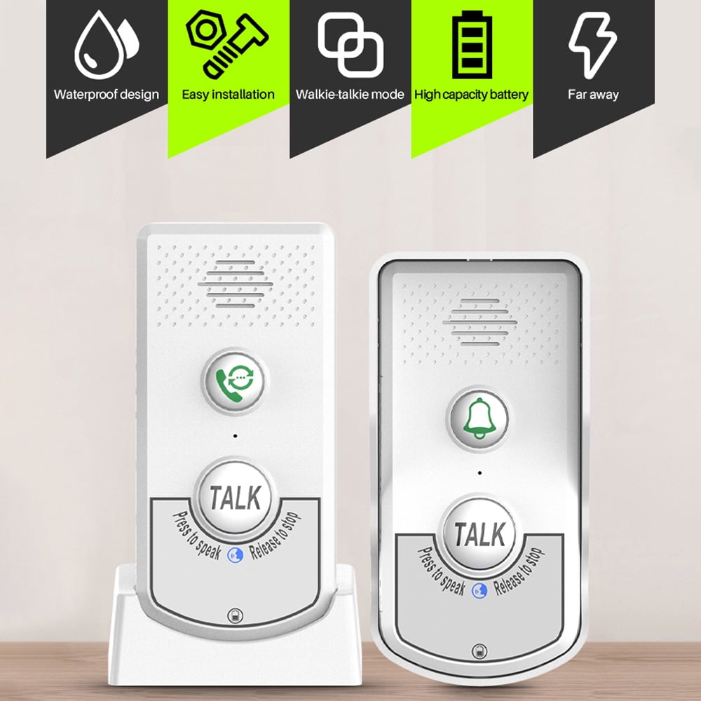 Wireless Doorbell Intercom Rechargeable Smart Intercom Doorbells for Home Real-Time Two-Way Communication 3 Volume Levels 1000m/3280ft Long Distance Waterproof Electronic Doorbell Chime for Home