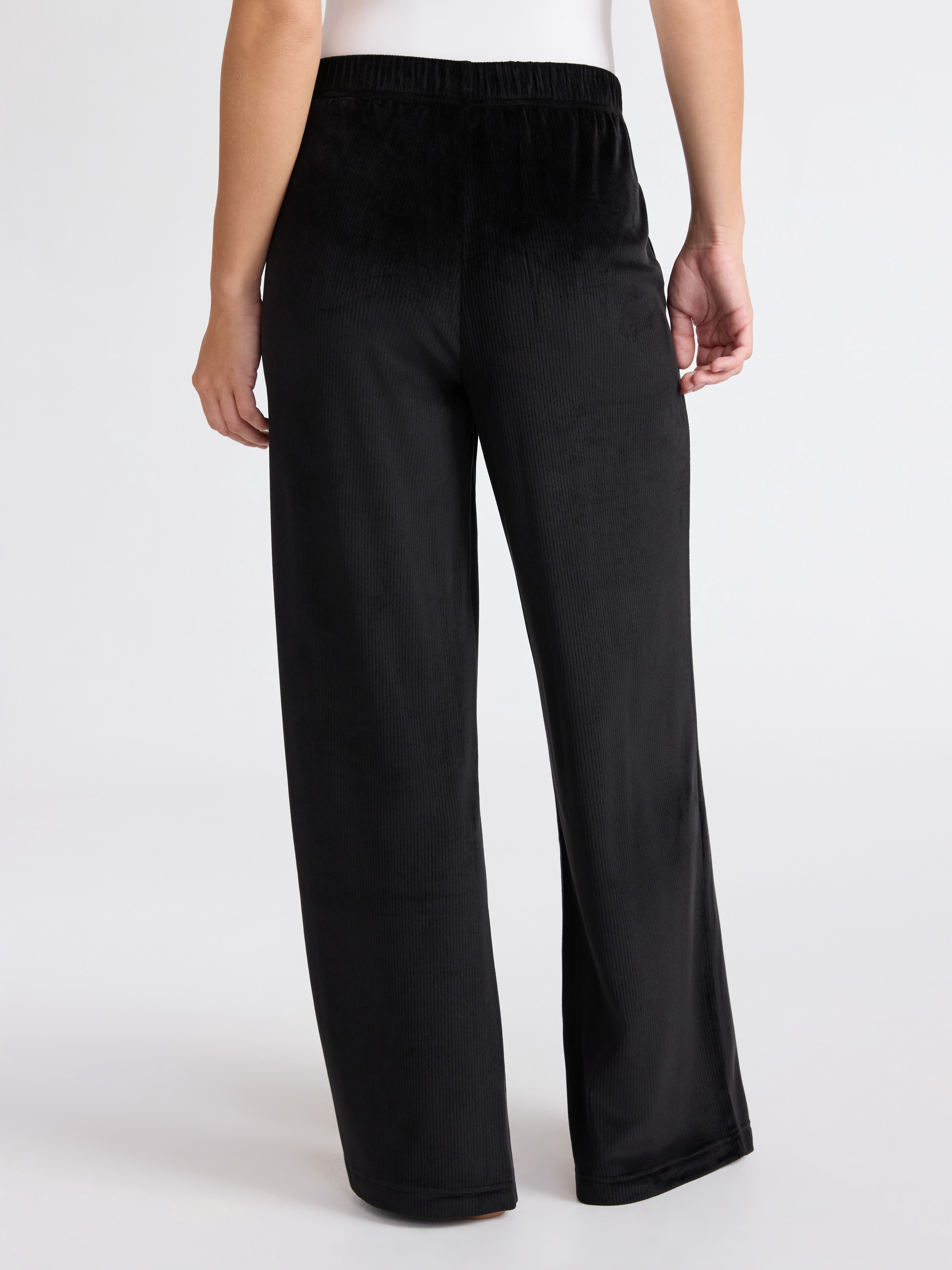 Joyspun Women's Velour Wide-Leg Sleep Pants, Size XS-3X