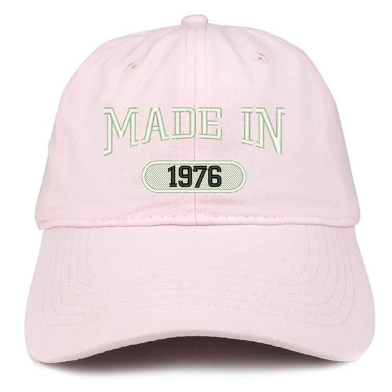 Trendy Apparel Shop Made In 1976 Embroidered 42nd Birthday Brushed Cotton Cap
