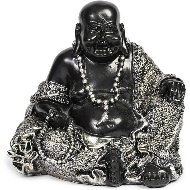 7" Sitting Laughing Buddha Statue Figurine, Lucky Happy Buddha for Home Garden Decor Feng Shui