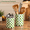 Pistachio Green, variant on 7.4" + 5.8" Capiz Shell Mosaic Navy Blue Utensil Holders Set 2