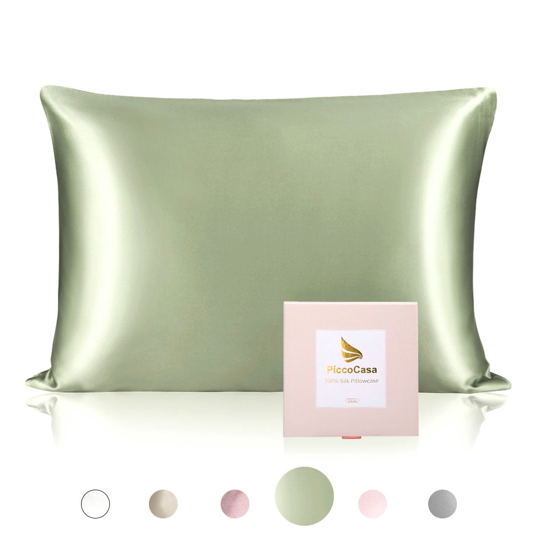 PiccoCasa 25 Momme Silk Pillowcase. Natural Silk Pillow Cases for Hair