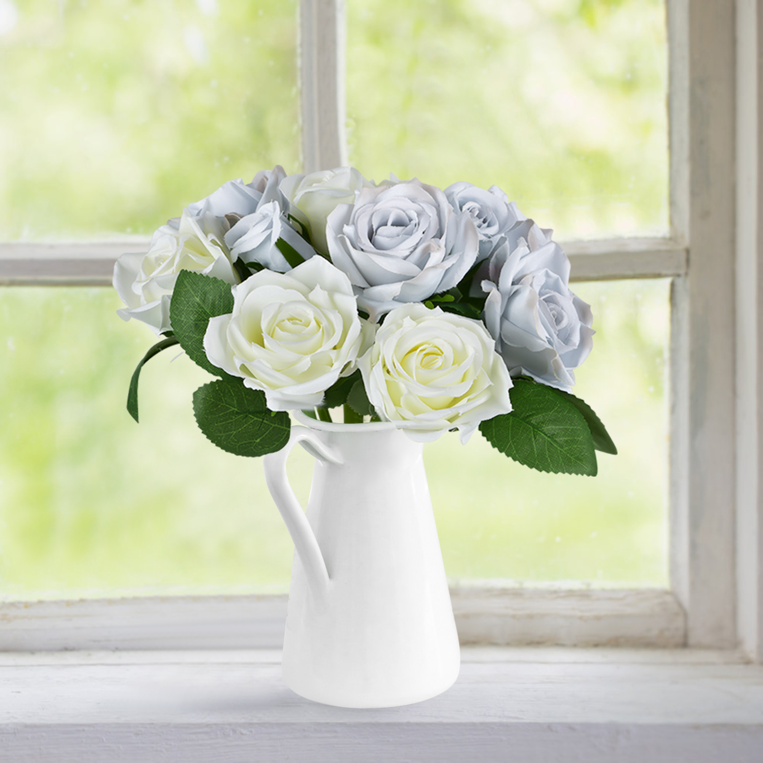 Coolmade Artificial Flower Rose Bouquet Fake Flower Silk Plastic Artificial Rose 1 Pack Walmart Com Walmart Com