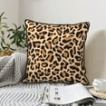 thumbnail image 2 of DouZhe Velvet Decorative Throw Pillow Covers Set of 2, Soft Square Cushion Cover with Invisible Zipper Abstract Leopard Print Animal Brown Printing, 20"x20", 2 of 7