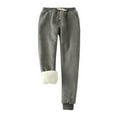 thumbnail image 1 of MIASHUI Womens Solid Color Plus Size Loose Thick Fleece Lined Slimming Thermal Underwear Warm Pants Base Layer For Cold Weather Dark Gray,L, 1 of 3