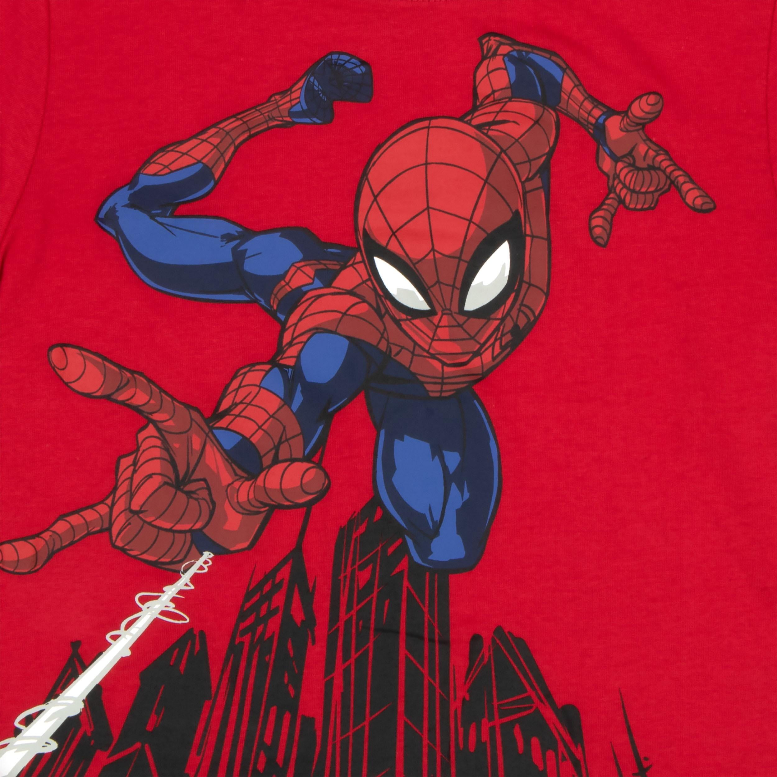 Marvel Spiderman Boys 3 Piece Fleece Pants Set, Spider-Man Zip-Up Hoodie, T-Shirt, and Pants 3-Pack Bundle Set (Size 4-16)