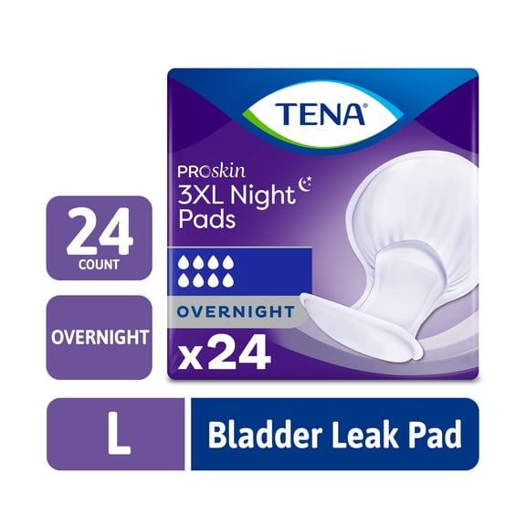 Tena ProSkin 3XL Incontinence Pads, Overnight Absorbency