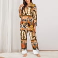 thumbnail image 2 of Balery I Love Fall Most Of All Conjunto de Pijama con Estampado para Mujer, Conjunto de Dos Piezas con Manga Larga, Ropa de Dormir Suave con Bolsillos, Pijamas Cómodos-Large, 2 of 7