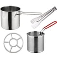 thumbnail image 3 of MasteelfCA 1 Set Food Fryer Stainless Steel Frying Cookware Snack Fry Basket Fryer Pot with Tong Stove Ring, 3 of 9