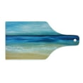 thumbnail image 2 of Art Cutting Board, Tropical Sandy Beach Pure Waves Tranquil Ocean Under Clouds Summer Scenery, Tempered Glass Cutting and Serving Board, Wine Bottle Shape, Navy Blue Pale Brown, by Ambesonne, 2 of 5