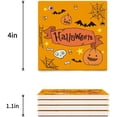 thumbnail image 3 of RYLABLUE Happy Halloween Set of 6 Coaster for Drinks, Absorbent Ceramic Stone Coasters Cup Mat with Cork Base for Home Kitchen Room Coffee Table Bar Decor, 3 of 4