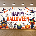 thumbnail image 4 of Decorative Design Happy Halloween Polyester Material Halloween Party Banner for Festival Indoor Decoration Party Celebration, 4 of 5