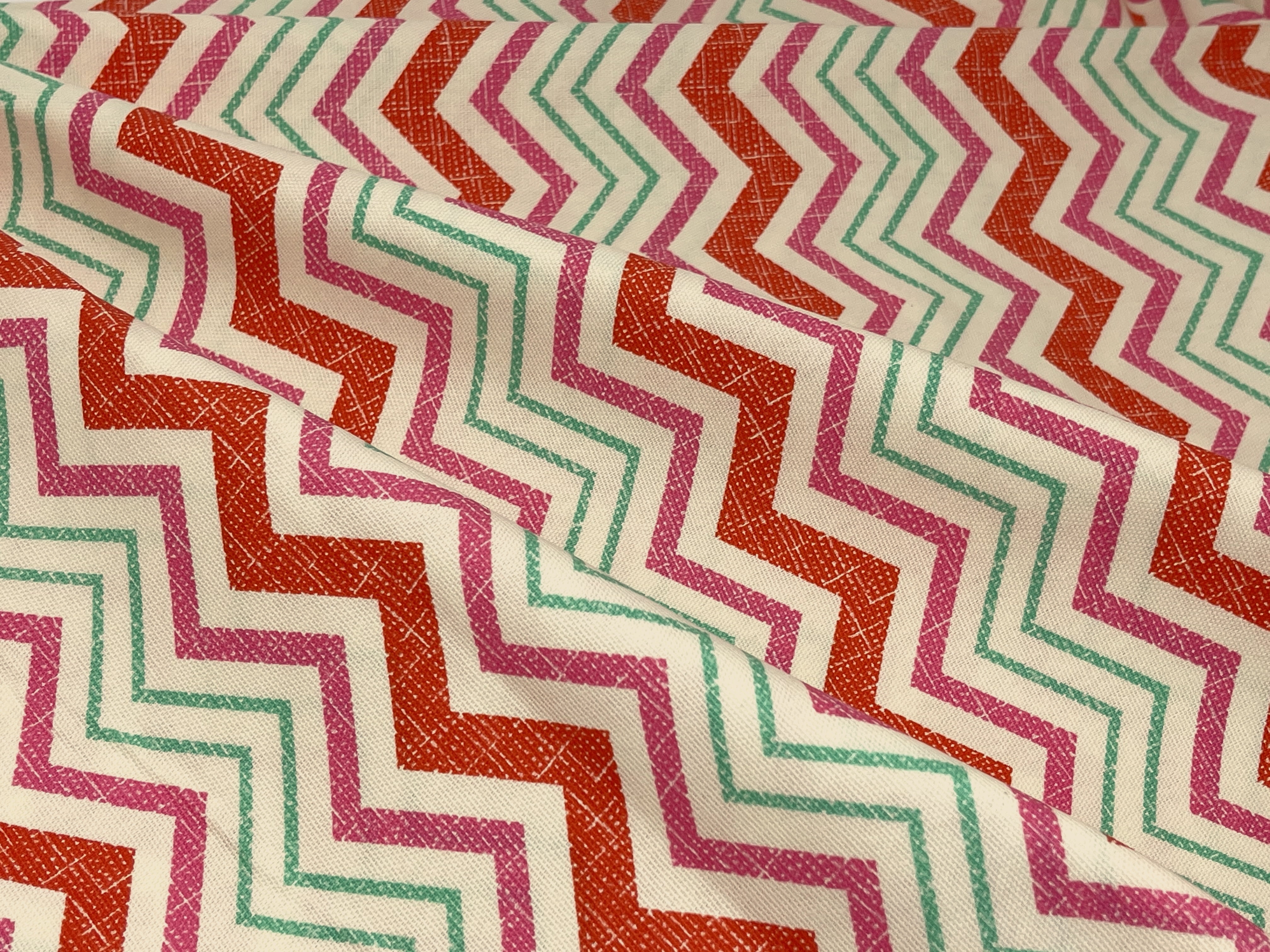 Waverly Inspirations By the Yard 100% Cotton Duck Fabric, Chevron Hot Pink, 45" Wide for Quilting & Sewing