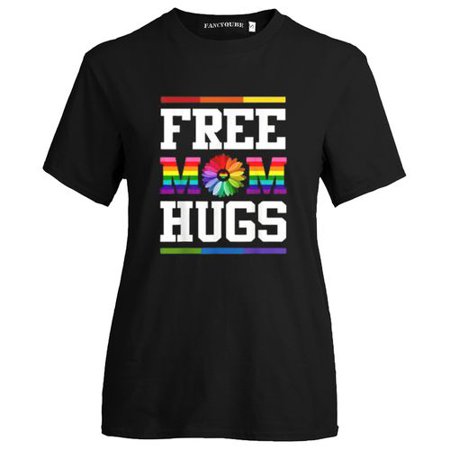 KABOER Gay Print Short Sleeve T-Shirt Round Collar Casual Creative Gay Rainbow Print T-Shirt Basic Joker T-Shirt Top Lesbian Couple (Best Lesbian Tv Couples)