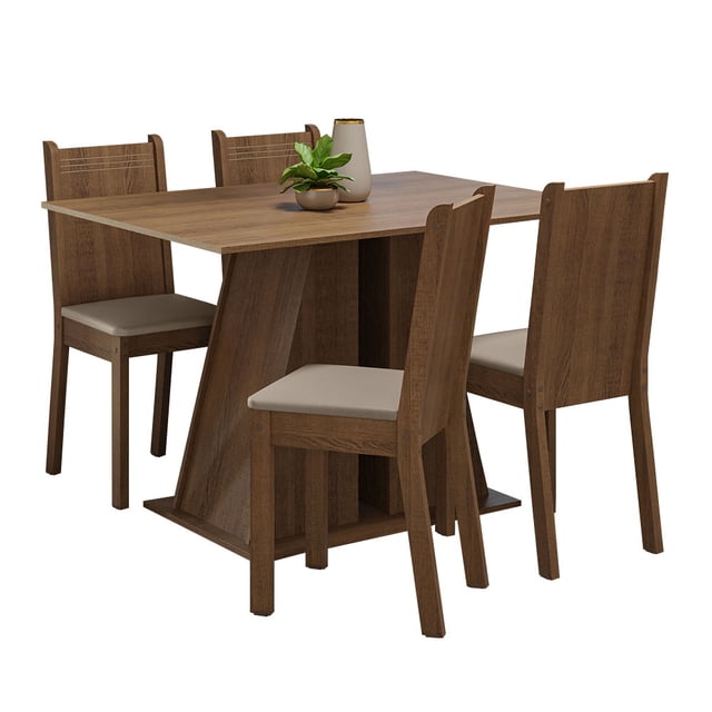 Juego de Comedor Madesa Marilyn Mesa y 4 Sillas MDF MDP Beige