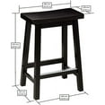 thumbnail image 3 of ZXNYH Solid Wood Saddle-Seat Kitchen Counter Barstool, 29-Inch Height, Black - Set of 2, 3 of 8