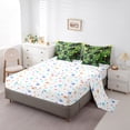 thumbnail image 5 of Feelyou Kawaii Black Cat Bedding Comforter Set 7pcs for Kids, Spring Leaf Botanical Queen Bedding Sets, Cartoon Kitten Animal Reversible Queen Sheet Sets, Lightweight Room Decor, 5 of 8