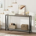thumbnail image 4 of BeesClover Table d'Appoint Table d'Entrée Console à 2 Niveaux avec Rangement Table Étroite pour Sofa avec Design en V Console Industrielle de 43 Pouces pour Couloir Entrée Salon Foyer Corridor Bureau, 4 of 7