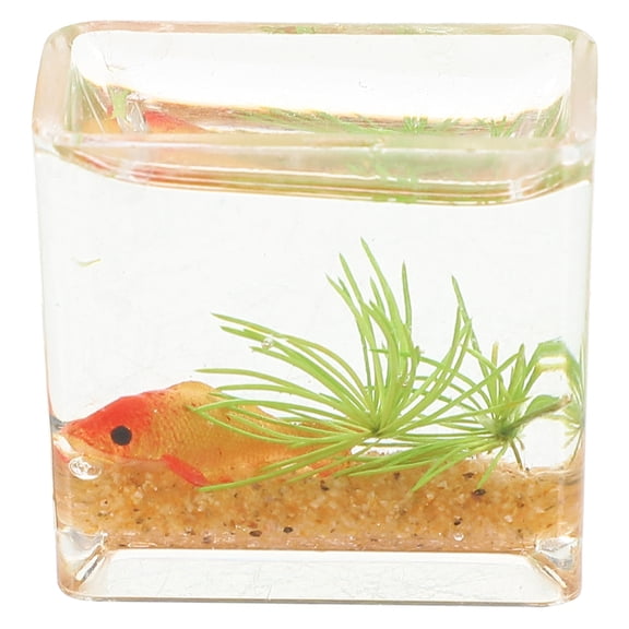 Soimiss simulation fish tank model 1Set resin decor for desk decoration and hobbyists