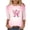 04-Pink, variant on SwiftWear Women's Breast Cancer Awareness Ribbon 3/4 Length Sleeve Crewneck Graphic Tops Loose Fit Soft Casual Tee Shirts Pink