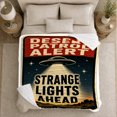 thumbnail image 5 of Desert Patrol Alert UFO Poster, Retro Alien Style for Space Lovers, Strange Lights Cactus Scene and Father's Day Gift, Cozy Flannel Blanket for Den and Game Room, Sci Fi Home Decor, 5 of 9