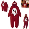 thumbnail image 3 of Halloween Onesie, Pumpkin Jack O Hooded Costumes Adult Plush Halloween Pajama|Polar Fleece Jack-O Casual Costume Y2k Trendy Funny Streetwear Fall Winter Warmth Jumpsuit Vacation Loungewear, XL, 3 of 7