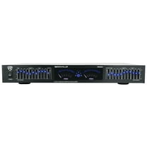 New Rockville REQ20 19 inch Pro Dual 10 Band Graphic Equalizer EQ w/ Dual VU Meters