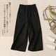 thumbnail image 1 of Pantalones anchos recortados de algodón y lino para mujer, de verano, finos, estilo coreano, sueltos, adelgazantes, nuevos pantalones casuales rectos de cintura alta de talla grande, 1 of 6