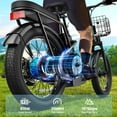 thumbnail image 7 of Caroma Peak 1200W Electric Scooter with Seat, 20" Fat Tire Electric Scooter Adults 48V Removable Battery, Up to 30Miles & 20MPH, Foldable Adult Electric Scooter for Commuting with Basket&2 Seater, 7 of 7